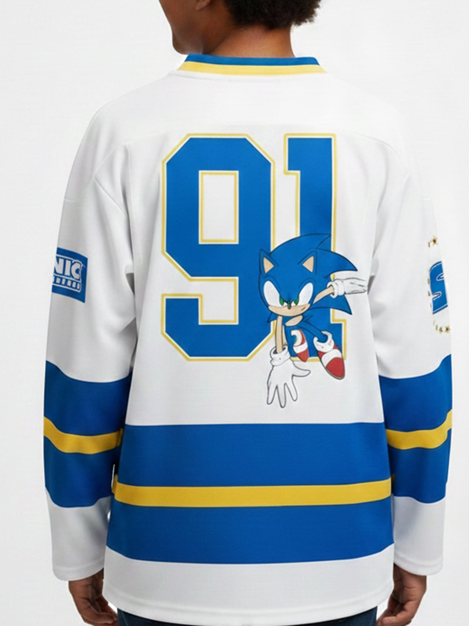 Sonic the Hedgehog Boys and Big Boys I'm Outta Here Graphic Hockey Jersey, Sizes 4-18