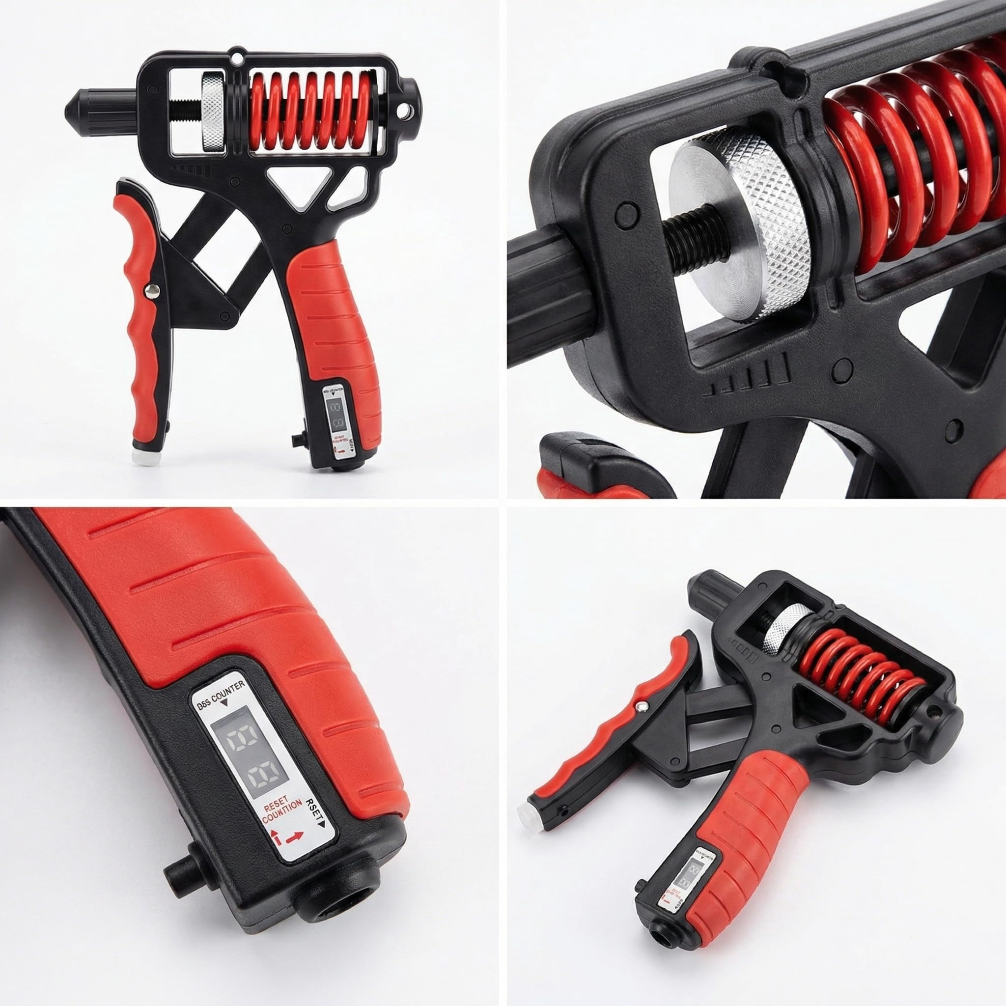 Adjustable Hand Grip Strengthener with Electronic Counter – 11-364LB Non-Slip Handle, Finger Stretcher Grip Ring, Strength Trainer for Home Gym Workout
