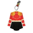 thumbnail image 4 of TiaoBug Kids Girls Circus Ringmaster Costume Long Sleeve Dance Leotard Dress with Headband Red 12, 4 of 6
