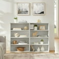 thumbnail image 6 of 8-Tier Bookcase with Adjustable Shelves,Multi-Functional Double-layer Bookcas,Disassembled Two 4-layer Storage Bookcases for Home Office Living Room,White, 6 of 7