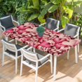 thumbnail image 2 of Valentine's Day Table Cloths for 5 Foot Rectangle Tables, Romantic Watercolor Love Pink Plaid Beige Patio Waterproof Elastic Fitted Tablecloths, Washable Rectangular Table Cover for Camping, 2 of 8