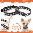 thumbnail image 3 of 3 Pieces Dog Collar for Small Dogs with Bell Rhinestone Chihuahua Collar Puppy Collars Cute Bling Diamond Pet Kitten Collar Adjustable Pet Cat Doggie Collar Pink Rose S, 3 of 6
