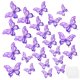 thumbnail image 1 of Paquete de 24 Decoraciones de Pared de Mariposas, Calcomanías de Mariposas 3D Huecas, Removibles [Púrpura, 3 Tamaños], 1 of 7