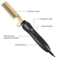 thumbnail image 4 of Plancha alisadora de pelo con peine caliente y dientes de cobre duraderos para cabello y pelucas afroamericanas., 4 of 5