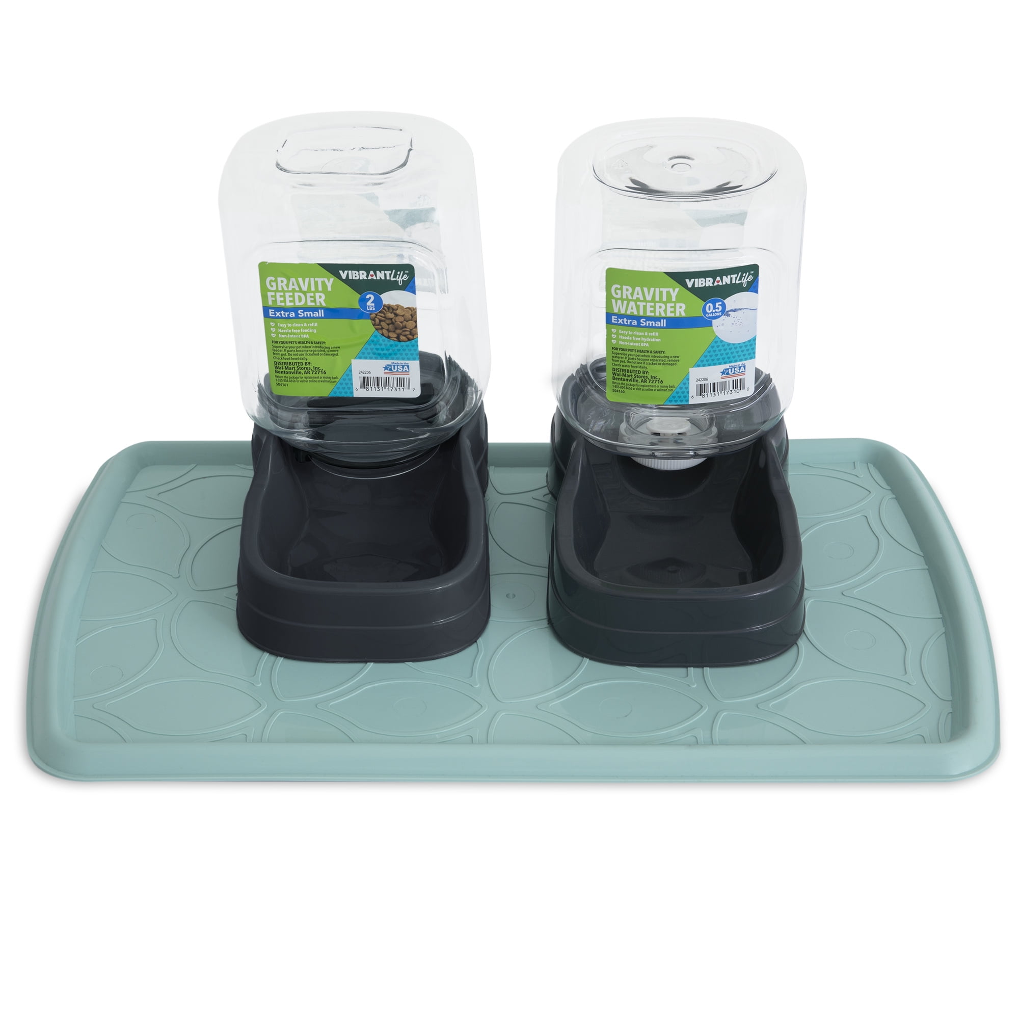 Aspen Pet Rimmed Pet Food and Water Bowl Non Skid Food Safe Mat, for Cats and Dogs, 19" x 11.5" x 0.45"