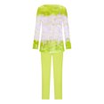 thumbnail image 4 of Puntoco Conjunto De Camiseta Y Pantalones Largos Con Cuello Redondo Y Manga Larga Estampado Informal Para Mujer Amarillo Xxxl, 4 of 5