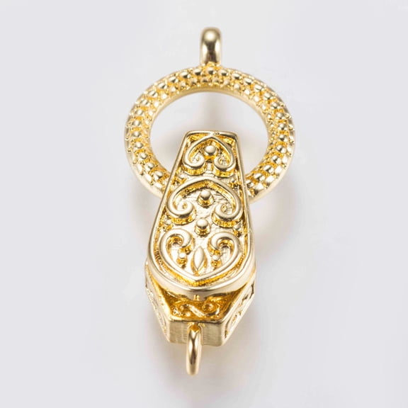 5sets Brass Fold Over Magnetic Clasps Golden 31mm