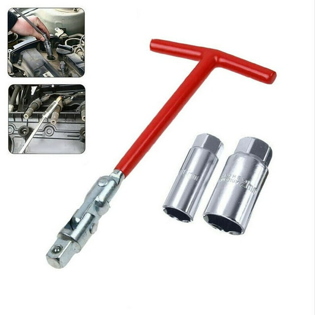 3 Pcs Spark Plug Socket Set Remover Installer 16mm & 21mm T Handle Tool