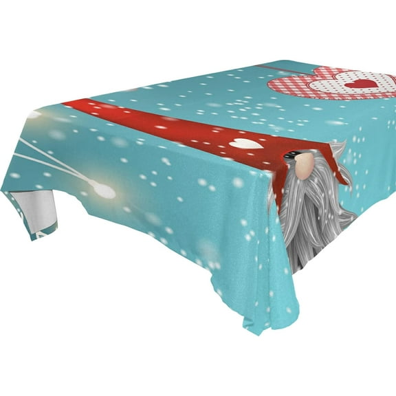 SKYSONIC Santa Claus Tablecloth Waterproof Washable Polyester Square Table Cover Durable Tablecloth for Kitchen Dining Table Party Decor (60 X 60 Inch)