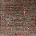 thumbnail image 1 of Ahgly Company Machine Washable Indoor Square Industrial Modern Dark Almond Brown Area Rugs, 6' Square, 1 of 7