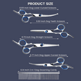 thumbnail image 2 of XUEYU 6 in 1 Dog Grooming Scissors Kit, 4CR Stainless Steel & Heavy-duty, Professional Dog Scissors for Grooming w/ Safety Round Tips, Sharp & Study Cat Grooming Shears Kit for Dogs Cats Pets(Blue), 2 of 8