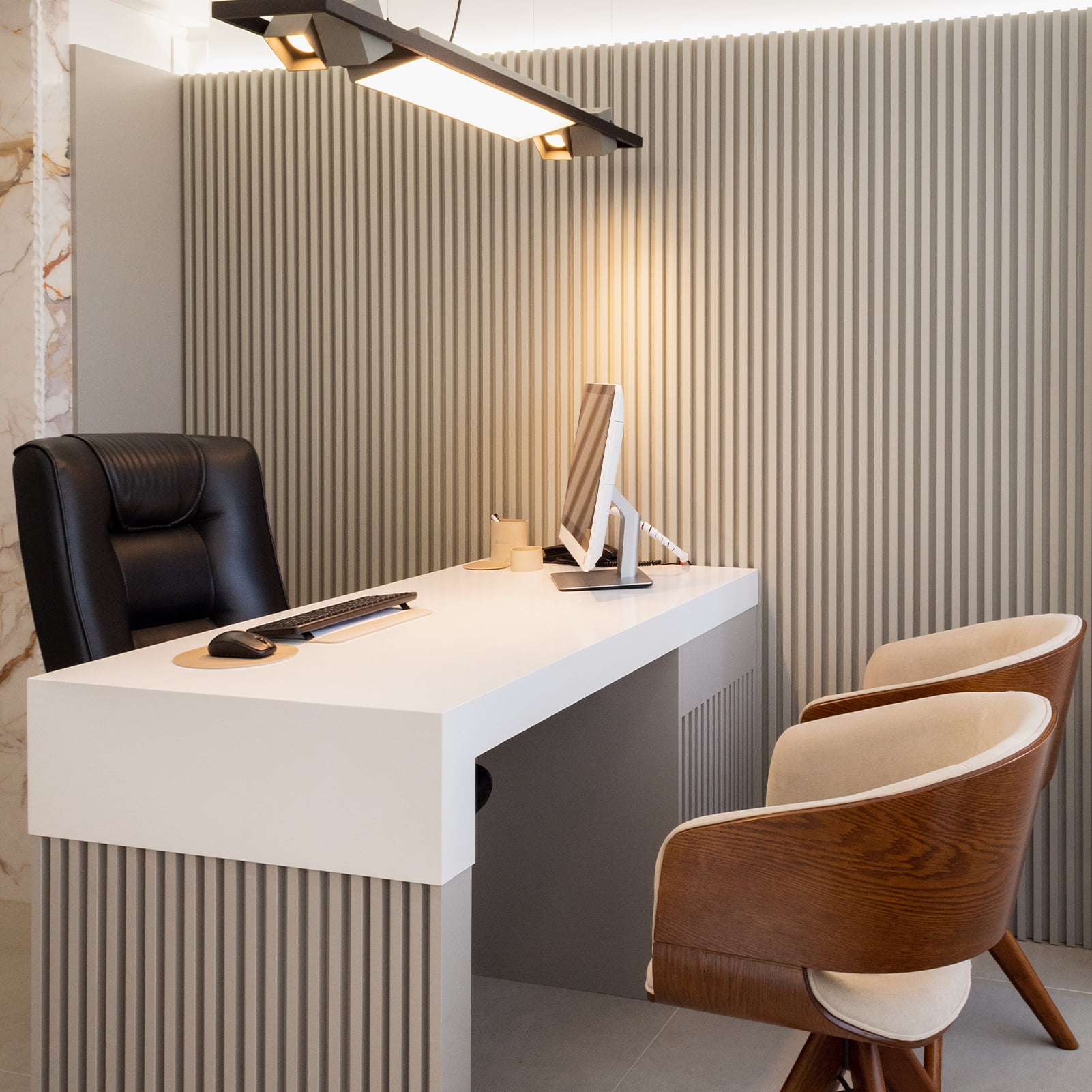 Art3dwallpanel 4Pcs 94.5'' x 7.9'' Wood Slat Acoustic Panels, MDF 3D Wall Panel for Accent Wall Ceiling Office,White Elm
