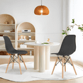 thumbnail image 3 of MoNiBloom Modern Shell Dining Room Chairs Set of 2, Lounge Chairs with Wood Legs, for Kitchen Dining Bedroom Living Room, Black, 3 of 10