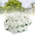 thumbnail image 4 of 50PCS Simulation Rose Head Decorative Reusable Silk Fake Rose Flower for Wedding Party White, 4 of 10