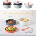 thumbnail image 3 of ANJIAOSHOU Cuiseur Vapeur pour Micro-Ondes, Cuiseur à Riz pour Micro-Ondes et Cuiseur Vapeur pour Grains, pour Cuisine Cuiseur Vapeur pour Légumes pour Micro-Ondes, avec Poignée et Assiette, 3 of 8