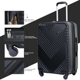 Travelhouse 3 Piece Luggage Set Hardshell Expandable Lightweight Suitcase with TSA Lock Spinner Wheels 20in24in28in.(Black)