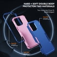 thumbnail image 3 of Compatible with Apple iPhone 16 Pro Case for Women Men, Military Grade Shockproof Drop Protection Anti-Scratch Bumper Rugged Matte Phone Case Cover for iPhone 16 Pro, Blue+Pink, 3 of 7