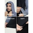 thumbnail image 7 of X RAY JEANS Mens Long sleeve Colorblock Hooded T-Shirt, Black/Grey, M, 7 of 7