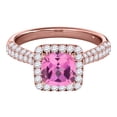 thumbnail image 2 of Mauli Jewels Rings for Women 0.95 Carat Diamond And Cushion Cut Pink 4-prong 10K Rose Gold, 2 of 7