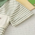 thumbnail image 6 of Toddler Boys Outfit Sets Dinosaur Emboridery Stripe Short Sleeve Tops And Shorts Set Kids Boys Summer Outdoor Wear Outfits Set，2Piece ，7 -8 Years, 6 of 8
