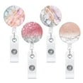 thumbnail image 5 of Happy date Badge Reel 360 Degree Rotating Decorative ABS Office Workers Glitter Retractable Badge Holder for Daily Wear, 5 of 8