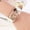 White, variant on rygai Women Fashion Casual Faux Leather Strap Oblong Case Quartz Wrist Watch,White