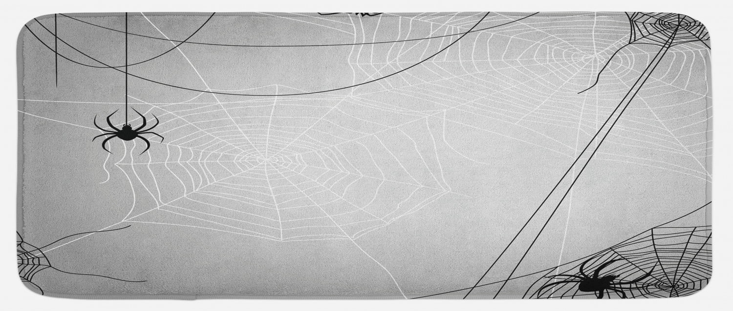 Round Rug for Dining Room Bedroom Colorful Spider Web Filling Non-Slip Rubber Backing Carpet Absorbent Bath Mat for Bathroom Nursery Hallway Living Room Kitchen Round Diameter 4' 