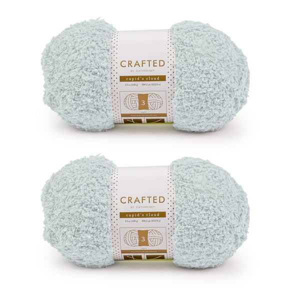 Crafted by Catherine Baby Blue Cupid's Cloud Light Yarn, 354 yards, 3.5oz/100g (2 Pack)