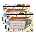 thumbnail image 2 of Doodle Lines Graffiti 2 Pack Pencil Pouch for 3 Ring Binder Smooth Zipper Folders with Pockets Clear Window Pencil Case, 2 of 6