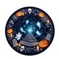 thumbnail image 2 of Dmlowu Halloween Area Rug, Optical Illusion Non-Slide Round Rugs for Living Room Entryway Bedroom Party, Halloween Decorations Indoor Outdoor, 2 of 7