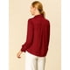 thumbnail image 5 of Camisa de trabajo de manga larga con blusa elegante con cuello en V de oficina para mujer Rojo S INSPIRE CHIC Camisa, 5 of 6