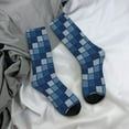 thumbnail image 5 of Vsdgher Pixel Grid Crew Socks for Men & Women, Breathable Casual Athletic Ankle Socks, 5 of 6