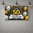 thumbnail image 5 of Glamorous Golden and Silver Themed 50th Birthday Banner Party Decoration Backdrop Photography Props for Birthday Party Celebrations Anniversary Events Photo Booths, 5 of 8