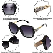 Women Sunglasses Ladies Oversized Polarised Sunglasses Sparkling Large Frame Sunglasses for Women