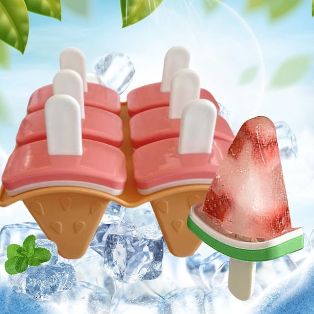 Watermelon Ice Popsicle Moulds With Handles Reusable Easy To Demould Drip-Proof Homemade Popsicle Ice Cream DIY Good Fruit Popsicle