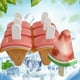 thumbnail image 1 of Moldes de polos con forma de sandía y asas - Reutilizables, a prueba de goteos, fáciles de demontar para helados caseros y refrescos de fruta - Pack de 6, 1 of 4