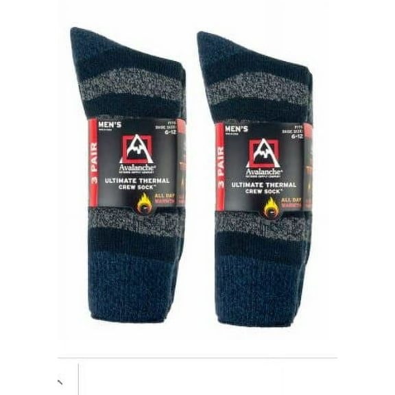 Avalanche Men's Ultimate Thermal Sock, 6 pair - Blue