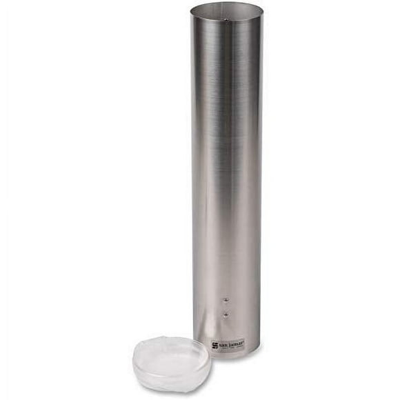 CARLISLE FOODSERVICE PRODUCTS San Jamar C4150SS Stainless Steel Small Water Cup Dispenser with Hinged Flip Cap, 16" Length