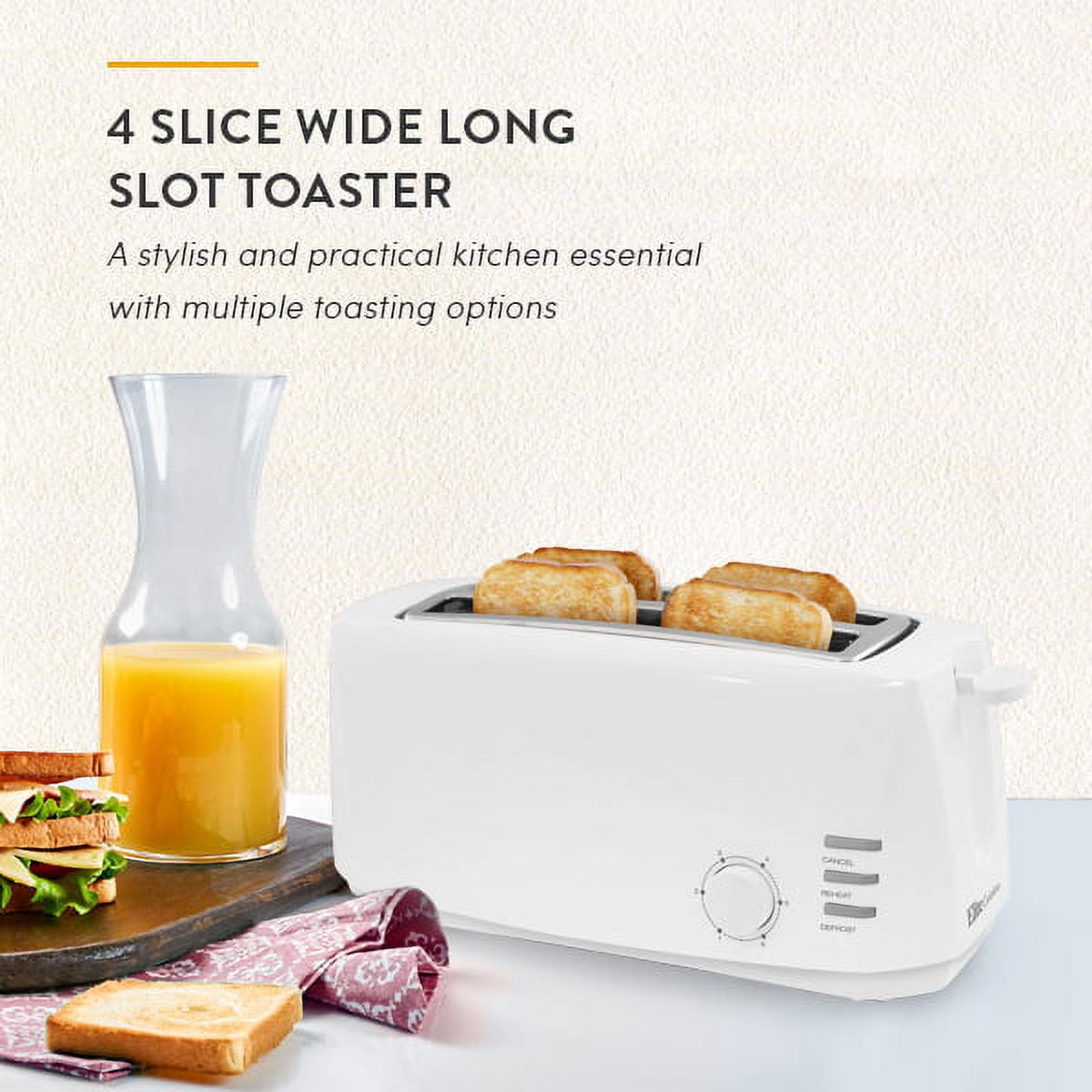 Elite Gourmet ECT118B Cool Touch Single Slice Toaster, 6 Toasting Levels &  Wide Slot for Bagels, Waffles, Specialty Breads, Pastry, Snacks, Black