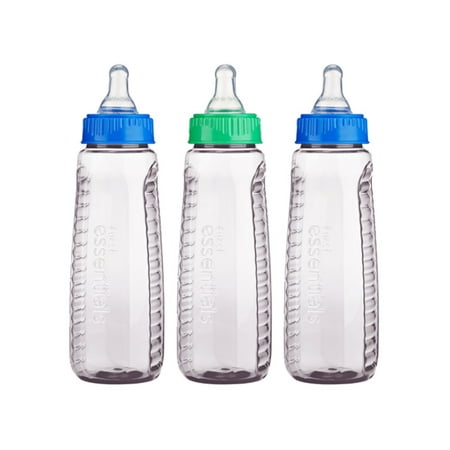 First Essentials by NUK Clear View® Bottle, 9 oz., Medium Flow, 3-Pack, 4-Count