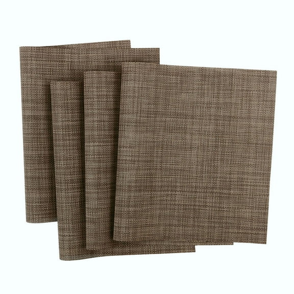 REGALWOVEN 18' x 12' Placemats Heat Insulated Place Mats Washable Brown 4Set
