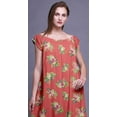 thumbnail image 2 of Bimba Robe Longue Maxi Imprimée pour Femmes en Rayonne, Vêtements de Nuit à Manches Courtes, 2 of 4