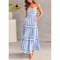 thumbnail image 3 of Chouyatou Women Spaghetti Strap Back Smocked Maxi Striped Dress Summer Casual Floral flowy Beach Sun Dress, 3 of 5