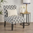 thumbnail image 2 of Noble House Kassi Fabric Slipper Accent Chair in Blue/ Navy/Matte Black, 2 of 11