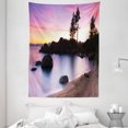 thumbnail image 1 of Lake House Decor Wall Hanging Tapestry, Golden Sandy Beach by the River with Fairy Sky Light Relax Simple Life Art Photo, Bedroom Living Room Dorm Accessories, 60 X 80 Inches, by Ambesonne, 1 of 1