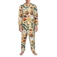 thumbnail image 4 of Kll 70s Hippie Style Sleepwear Mens Flannel Pajamas,Long Cotton Pj Set, 4 of 9