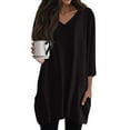 thumbnail image 2 of Endives Women's Long Sleeve T-shirt Tunics Summer V Neck Tshirts With Pockets Long Blouses Casual Tops, 2 of 7
