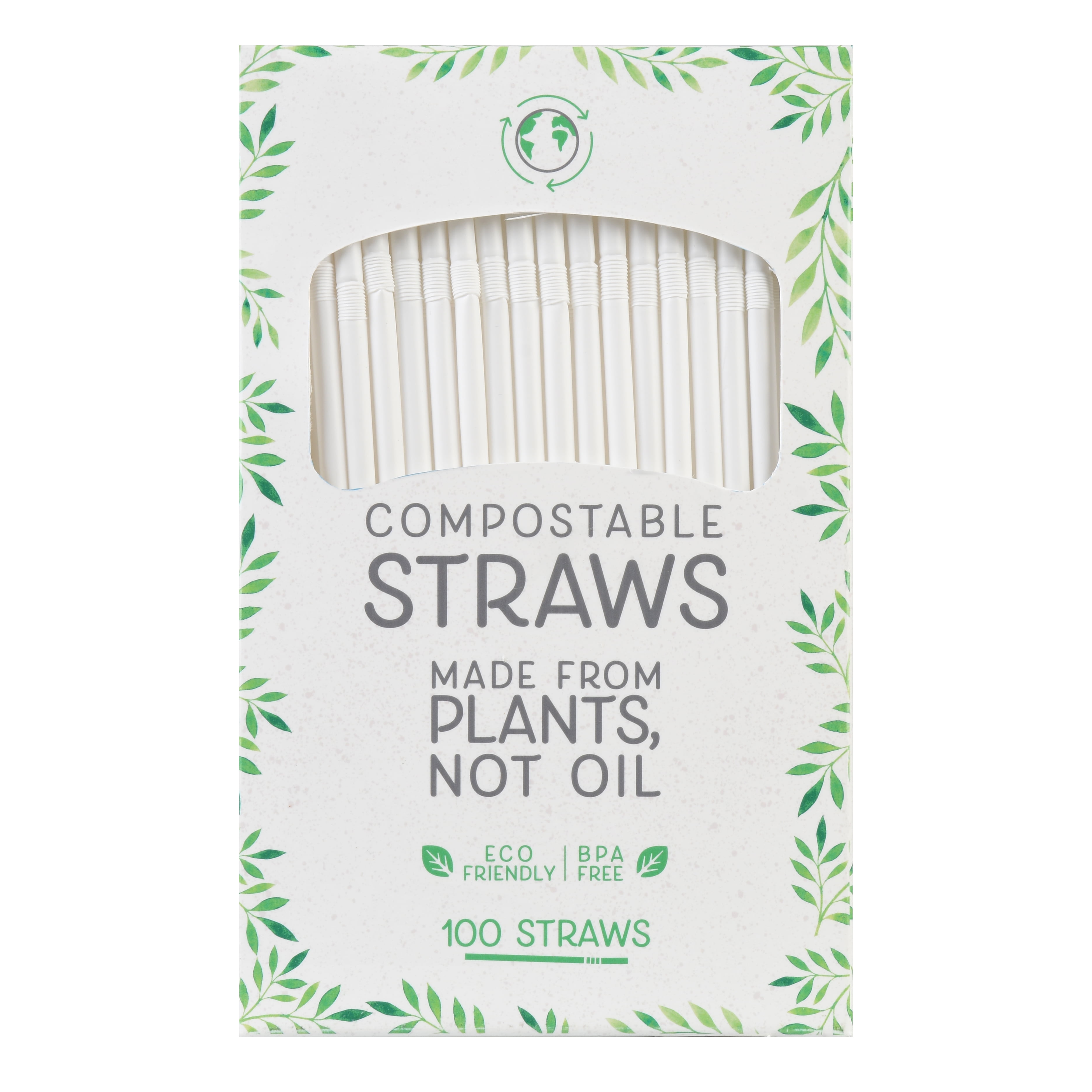 Lot of 300 Eco Friendly Compostable Straws BPA Free Flexible Bendable