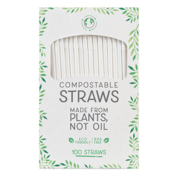 Lot of 300 Eco Friendly Compostable Straws BPA Free Flexible Bendable