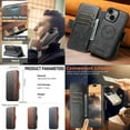 thumbnail image 6 of Wallet Case for iPhone 14 Compatible with Magsafe, 2-in-1 Magnetic Detachable PU Leather Flip RFID Blocking Card Holder Stand Kickstand Cover For iPhone 14,Black, 6 of 10